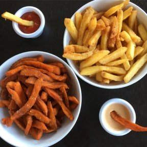 2 types of Gluten-free fries from Veggie Grill